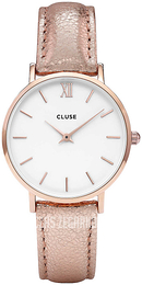 Cluse Minuit Biały/Skóra Ø33 mm CL30038