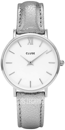 Cluse Minuit Biały/Skóra Ø33 mm CL30039