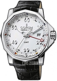Corum Admirals Cup Challaenger 44 Biały/Skóra Ø44 mm 383.330.20-0F81 AA12