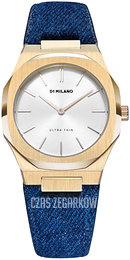 D1 Milano Ultra Thin Srebrny/Skóra Ø34 mm UTDL03