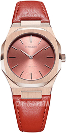 D1 Milano Ultra Thin Czerwony/Skóra Ø34 mm UTLL11