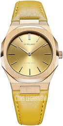 D1 Milano Ultra Thin Żółte złoto/Skóra Ø34 mm UTLL12