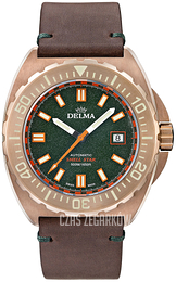 Delma Shell Star Bronze Zielony/Skóra Ø44 mm 31601.670.6.141