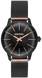 Diesel Castilia Czarny/Stal w kolorze różowego złota Ø38 mm DZ5577
