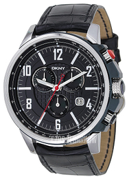 DKNY Chronograph Czarny/Skóra Ø45 mm NY1325