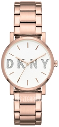 DKNY Soho Biały/Stal w kolorze różowego złota Ø34 mm NY2654