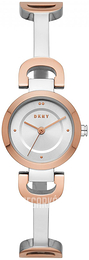 DKNY City Link Srebrny/Stal w kolorze różowego złota Ø24 mm NY2749