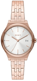 DKNY Parsons Biały/Stal w kolorze różowego złota Ø34 mm NY2947