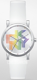 DKNY Soho VALUE_INKNOWN Srebrny/Guma Ø34 mm NY6615