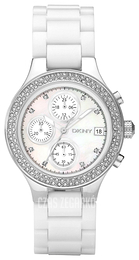 DKNY Chronograph Biały/Czeramiczna Ø38 mm NY8098