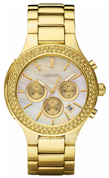 DKNY Chronograph Biały/Stal w odcieniu złota Ø42 mm NY8178