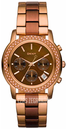 DKNY Chronograph Brązowy/Stal w kolorze różowego złota Ø38 mm NY8433