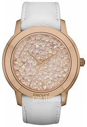 DKNY Crystal Zloty/Skóra Ø43 mm NY8537
