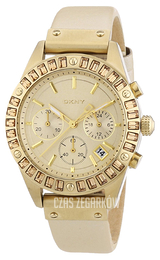 DKNY Chronograph Żółte złoto/Skóra Ø38 mm NY8655