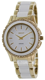 DKNY Ceramic Biały/Stal w odcieniu złota Ø32 mm NY8829