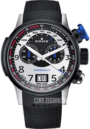 Edox Chronorally Srebrny/Guma Ø48 mm 38001-TINNBU-BN