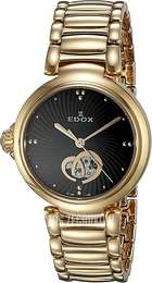 Edox LaPassion Czarny/Stal w kolorze różowego złota Ø33 mm 85025-37RM-NIR