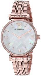 Emporio Armani Dress Biały/Stal w kolorze różowego złota Ø32 mm AR11110