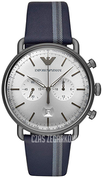 Emporio Armani Aviator Srebrny/Skóra Ø43 mm AR11202