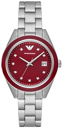 Emporio Armani Leo Czerwony/Stal Ø36 mm AR11544