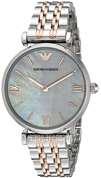 Emporio Armani Dress Biały/Stal w kolorze różowego złota Ø32 mm AR1987