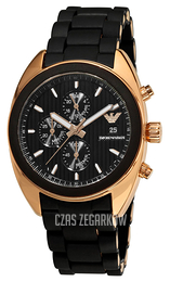 Emporio Armani Sportivo Czarny/Stal w kolorze różowego złota Ø46 mm AR5954
