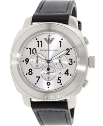 Emporio Armani Sportivo Srebrny/Skóra Ø45 mm AR6054