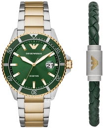 Emporio Armani World Explorer Zielony/Stal Ø42 mm AR80063SET