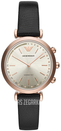 Emporio Armani Connected Srebrny/Skóra Ø34 mm ART3027