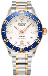 Eterna Kontiki Biały/Stal w kolorze różowego złota Ø38 mm 1280.66.69.1734