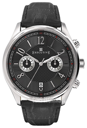 Executive Button Down Czarny/Skóra Ø41 mm EX-1006-04