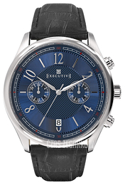 Executive Button Down Niebieski/Skóra Ø41 mm EX-1006-05