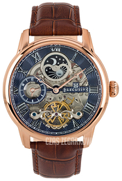 Executive Nicky Niebieski/Skóra Ø44 mm EX-1012-08