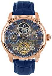 Executive Nicky Niebieski/Skóra Ø44 mm EX-1012-09