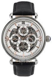 Executive Morning Grey Srebrny/Skóra Ø40 mm EX-1015-01