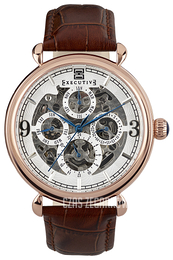 Executive Morning Grey Srebrny/Skóra Ø40 mm EX-1015-03