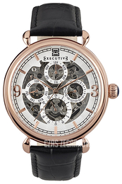 Executive Morning Grey Srebrny/Skóra Ø40 mm EX-1015-04