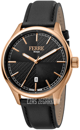 Ferrè Milano Federico Czarny/Skóra Ø42 mm FM1G143L0031