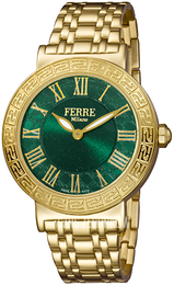 Ferrè Milano Zielony/Stal w odcieniu złota Ø38 mm FM1L041M0071