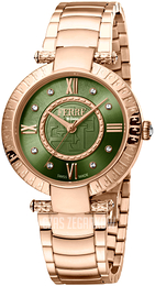 Ferrè Milano Zielony/Stal w kolorze różowego złota Ø36 mm FM1L104M0081