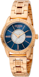 Ferrè Milano Light Line Niebieski/Stal w kolorze różowego złota Ø32 mm FM1L170M0071