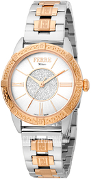 Ferrè Milano Light Line Srebrny/Stal w kolorze różowego złota Ø32 mm FM1L170M0101