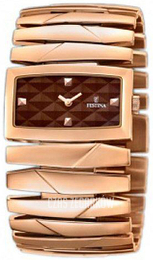 Festina Milano Brązowy/Stal w kolorze różowego złota F16335-3