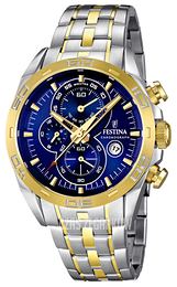 Festina Niebieski/Stal w odcieniu złota Ø44 mm F16655-3