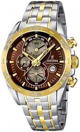 Festina Sport Brązowy/Stal w odcieniu złota Ø43 mm F16655-4
