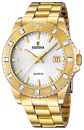 Festina Biały/Stal w odcieniu złota Ø40 mm F16686-1