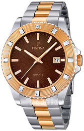 Festina Dress Brązowy/Stal w kolorze różowego złota Ø40 mm F16687-4
