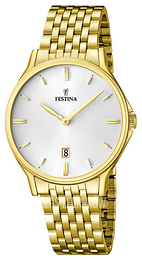 Festina Dress Biały/Stal w odcieniu złota Ø39 mm F16746-1