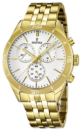 Festina Biały/Stal w odcieniu złota Ø43 mm F16764-1