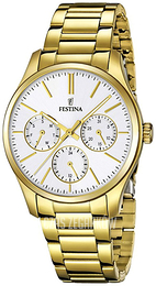 Festina Multifunction Biały/Stal w odcieniu złota Ø36 mm F16815-1